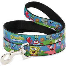 Dog Leash Spongebob and Friends Logo 6 Feet Long 1.5 Inch Wide
