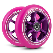 Rosa Räder für Roller 110 mm - 2er-Pack