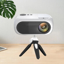 (european Standard) Led Portable Mini Projector Hd 1080p Projector U Disk Plug-in Card, Home Hd Projector, With Tripod