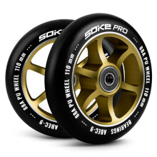 Goldfarbene Räder für Roller 110 mm - 2er-Pack