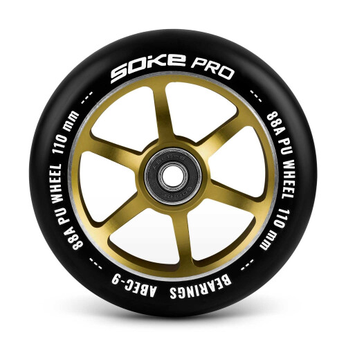 Goldfarbene Räder für Roller 110 mm - 2er-Pack 1