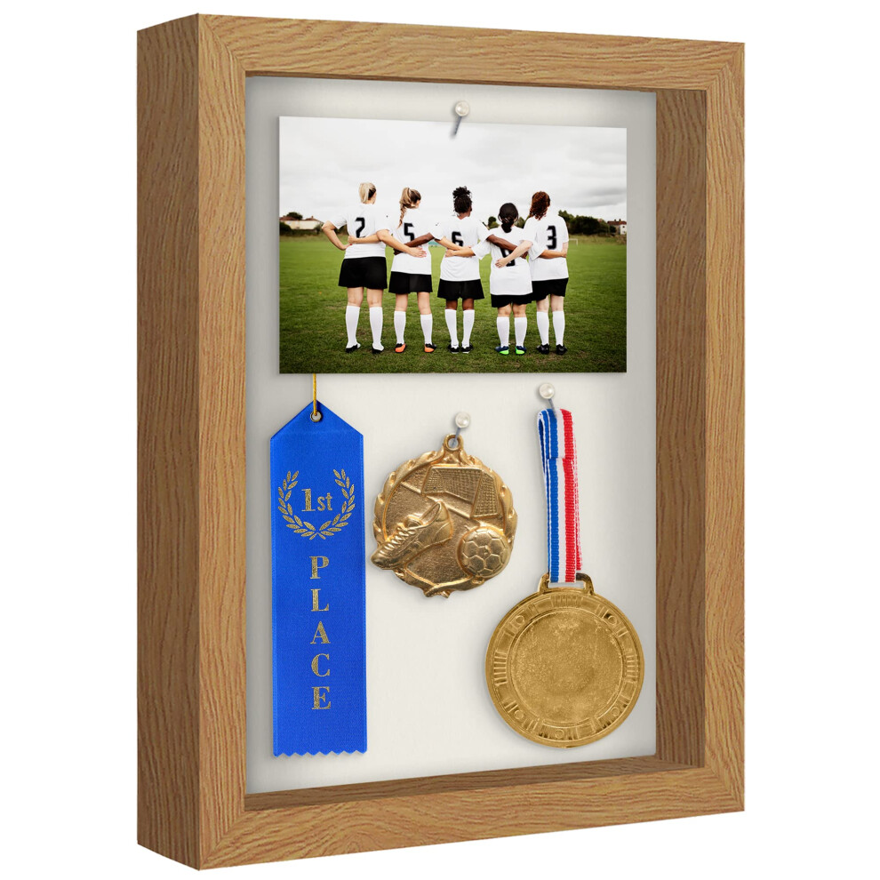 Cadre Americanflat 8,5 x 11 pouces en ch   ne fonc    avec dos en lin doux - Bois d'ing   nierie avec verre poli - Grand cadre pour mur et table