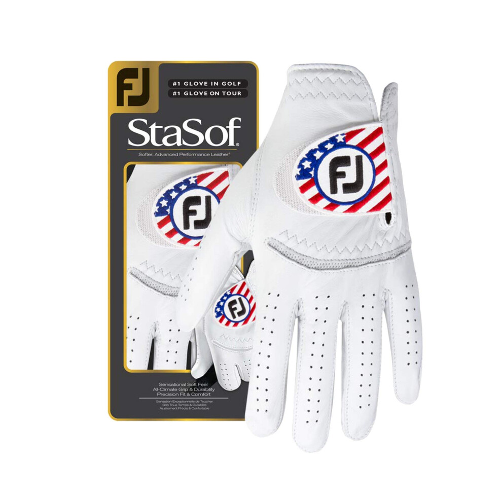 FootJoy StaSof Flag gloves  Pearl  MediumLarge