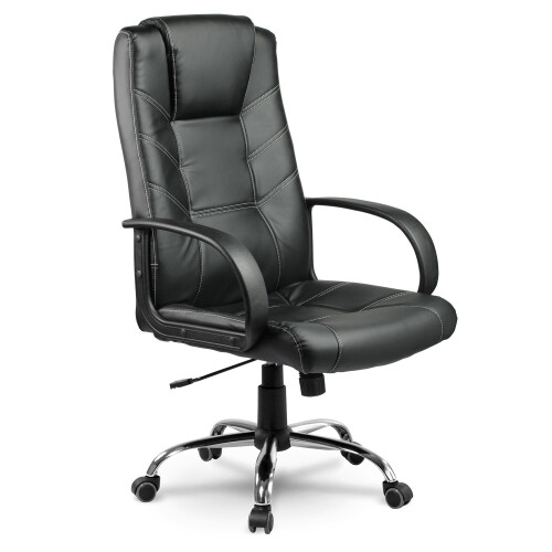 Ergonomischer Bürostuhl aus Leder Sofotel EG-221, schwarz