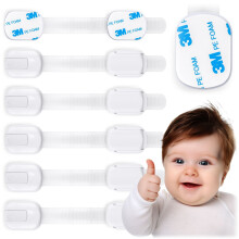 Sicherheitsschloss für Schranktüren Ricokids 798100, 6er-Pack, weiß