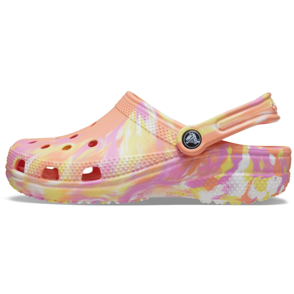 crocs Unisex classic Marbled Tie-Dye clog  PapayaMulti  12 Men14 Women