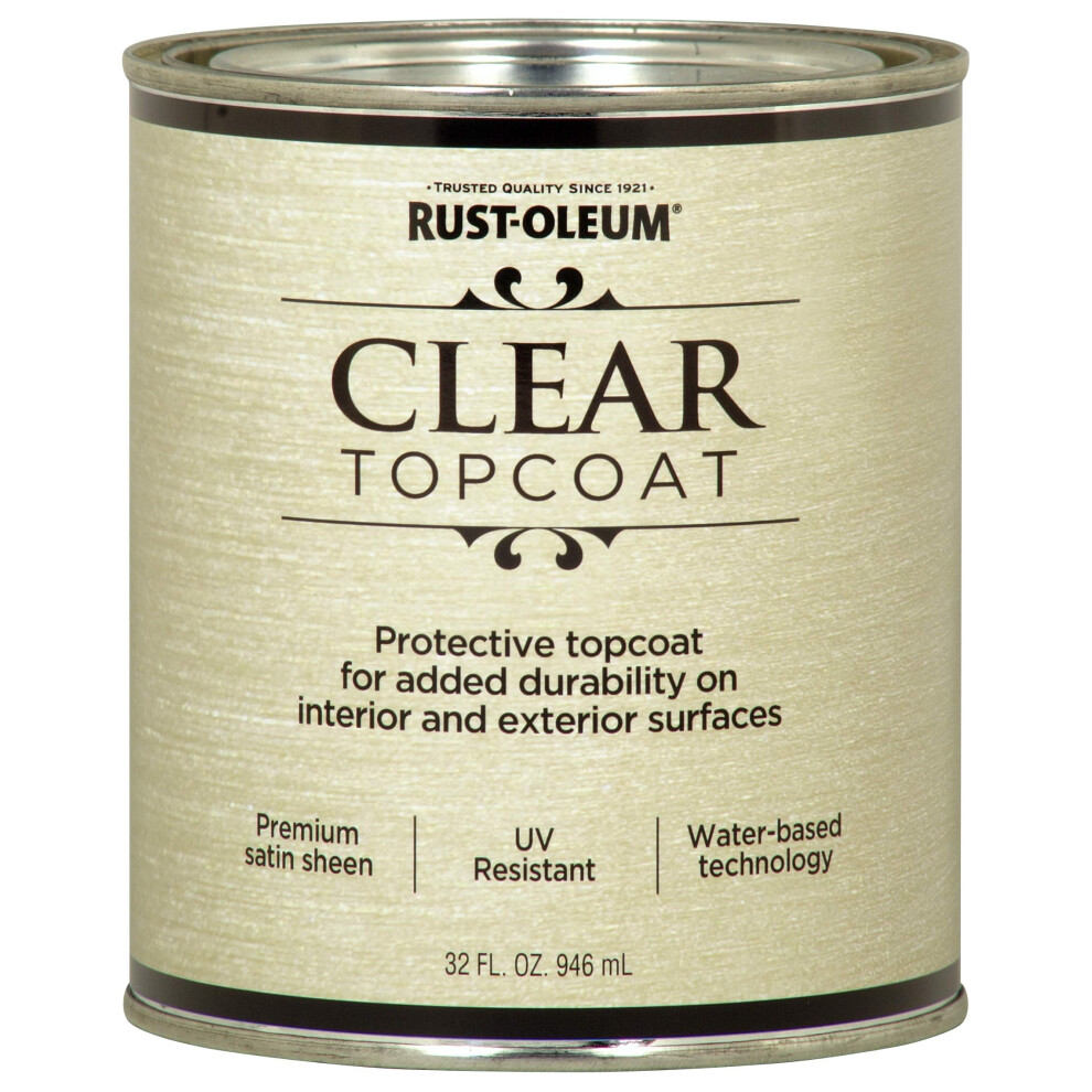 Rust-Oleum 253613 Metallic Accents Paint  Quart  Satin Clear  32 Fl Oz (Pack of 1)