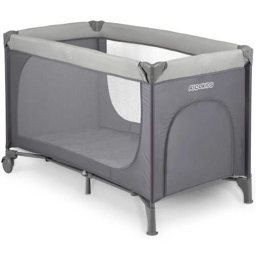 Reisebett 125 x 65 x 78 cm RK-240 hellgrau 2