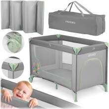 Reisebett für Kinder 125 x 65 x 78 cm RK-240 grau-mint