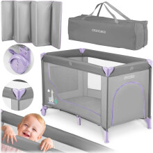 Reisebett für Kinder 125 x 65 x 78 cm RK-240 grau/lavendel