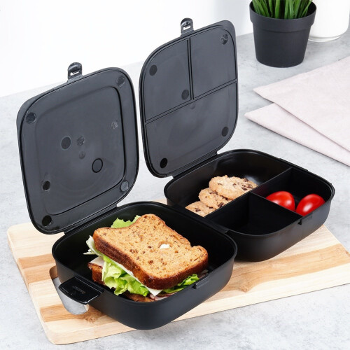 Praktische Lunchbox mit zwei Fächern für Schule und Beruf 1