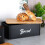 Schwarzes Küchenbehälter-Set mit Bambusdeckel und Brotkasten 10