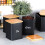 Schwarzes Küchenbehälter-Set mit Bambusdeckel und Brotkasten 9