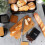 Schwarzes Küchenbehälter-Set mit Bambusdeckel und Brotkasten 7