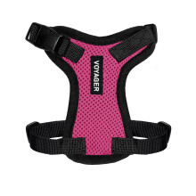 Voyager Step-in Lock Pet Harness - All Weather Mesh Adjustable Step in Harness for Cats and Dogs by Best Pet Supplies - Fuchsia/Black Trim XXXS
