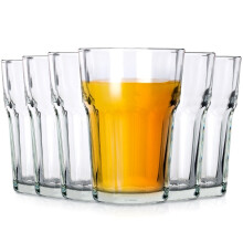 Set mit sechs Gläsern, 360 ml - dickes, klares Glas, für alle Getränke