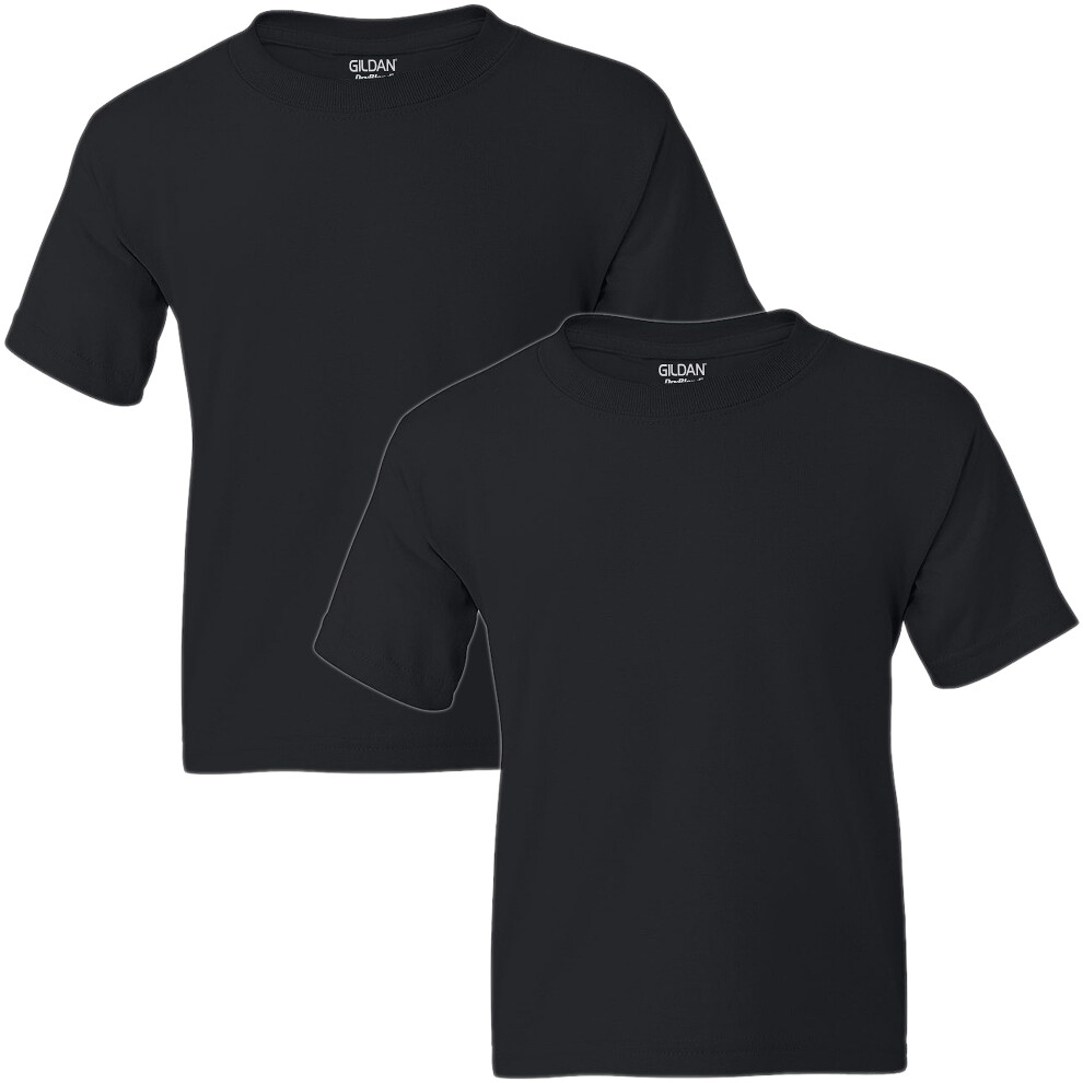 Gildan unisex child Dryblend Youth T-shirt  2-pack T Shirt  Black  X-Large US