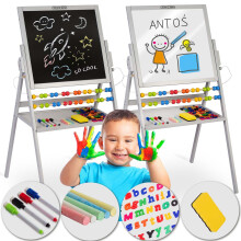 Ricokids magnetische rotierende Kreidetafel - Grau