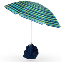 Strandschirm mit verstellbarer Neigung und Sonnenschutz