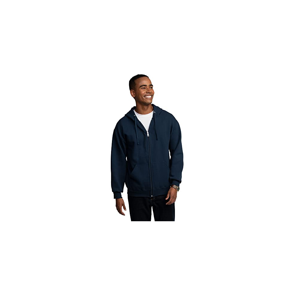 Fruit of the Loom Men's Eversoft Fleece Sweatshirts & Hoodies  Moisture Wicking & Breathable  Sizes S-4X  Full Zip-Navy  XX-Large Big