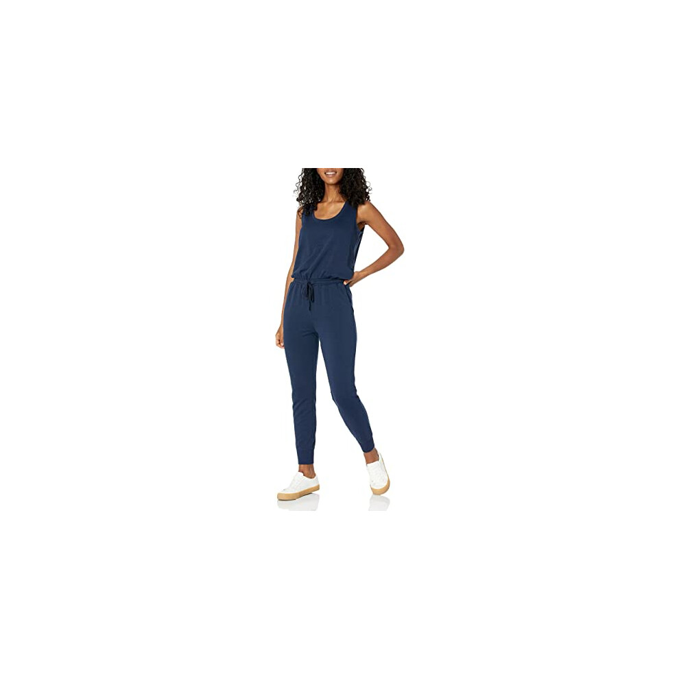 Amazon Essentials Womens Studio Terry Fleece Jumpsuit (Available in Plus Size)  Navy  X-Small