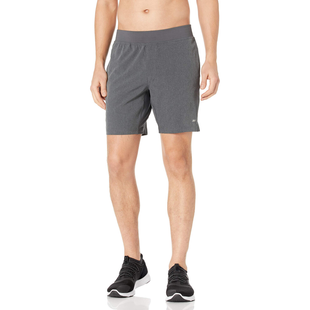 Amazon Essentials Mens Performance Stretch Woven 7 Training Short  charcoal Heather  Medium