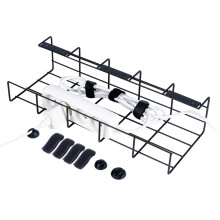 Kabelorganizer aus schwarzem Metall mit Montagesatz