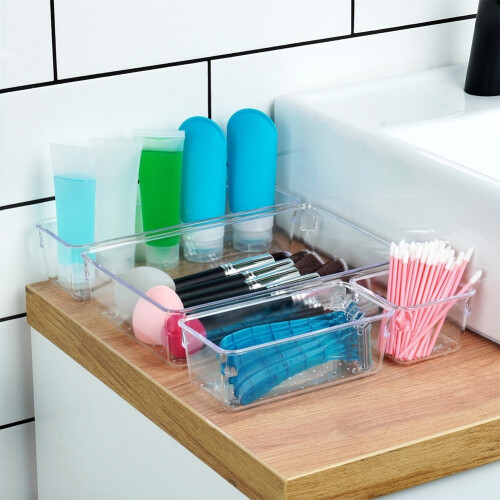 Organizer mit 4 Acrylbehältern für Make-up und Schmuck 1