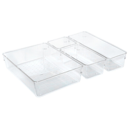 Organizer mit 4 Acrylbehältern für Make-up und Schmuck 2