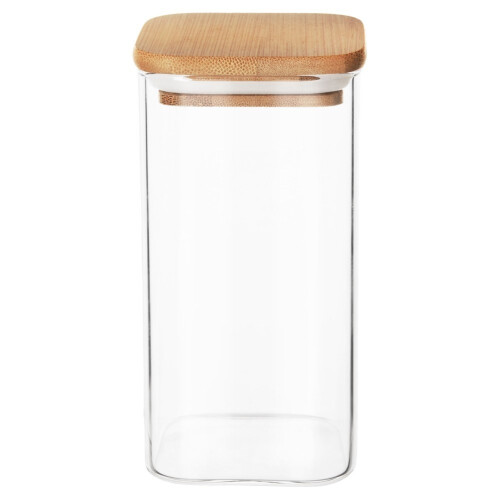 Quadratisches Vorratsglas mit dichtem Bambusdeckel 2