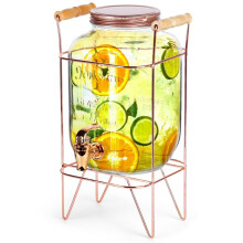 Limonadenglas mit Deckel, Zapfhahn und Ständer - perfekt für Partys