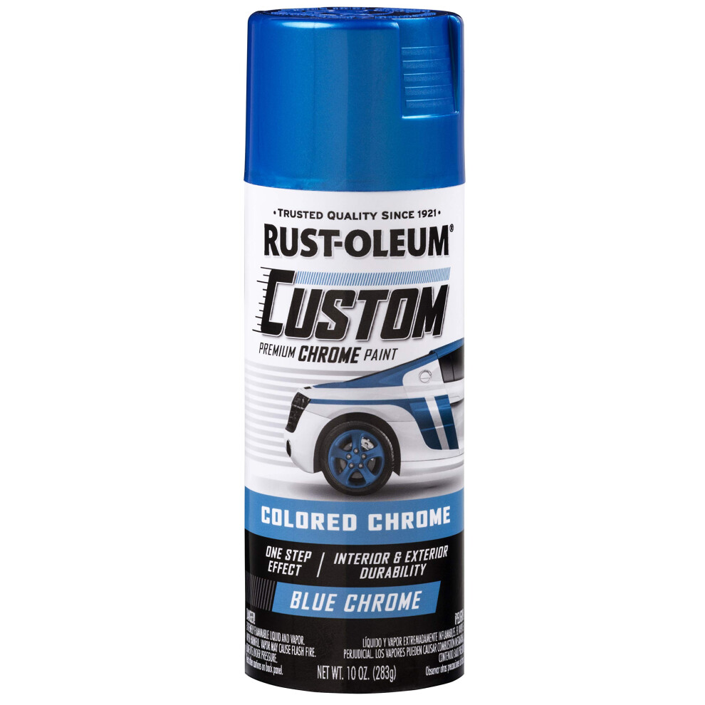 Rust-Oleum 340457 Automotive Custom Chrome Spray Paint  10 oz  Blue