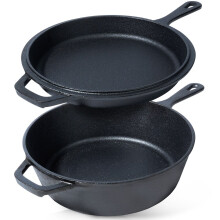 Topf- und Pfannenset aus Gusseisen für vielseitiges Kochen