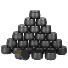 NEXBEXES 8oz Candle tins with lids Black Candle Jars Bulk Candle tins for Making Candles Candle Making Jars(24PACK Black)