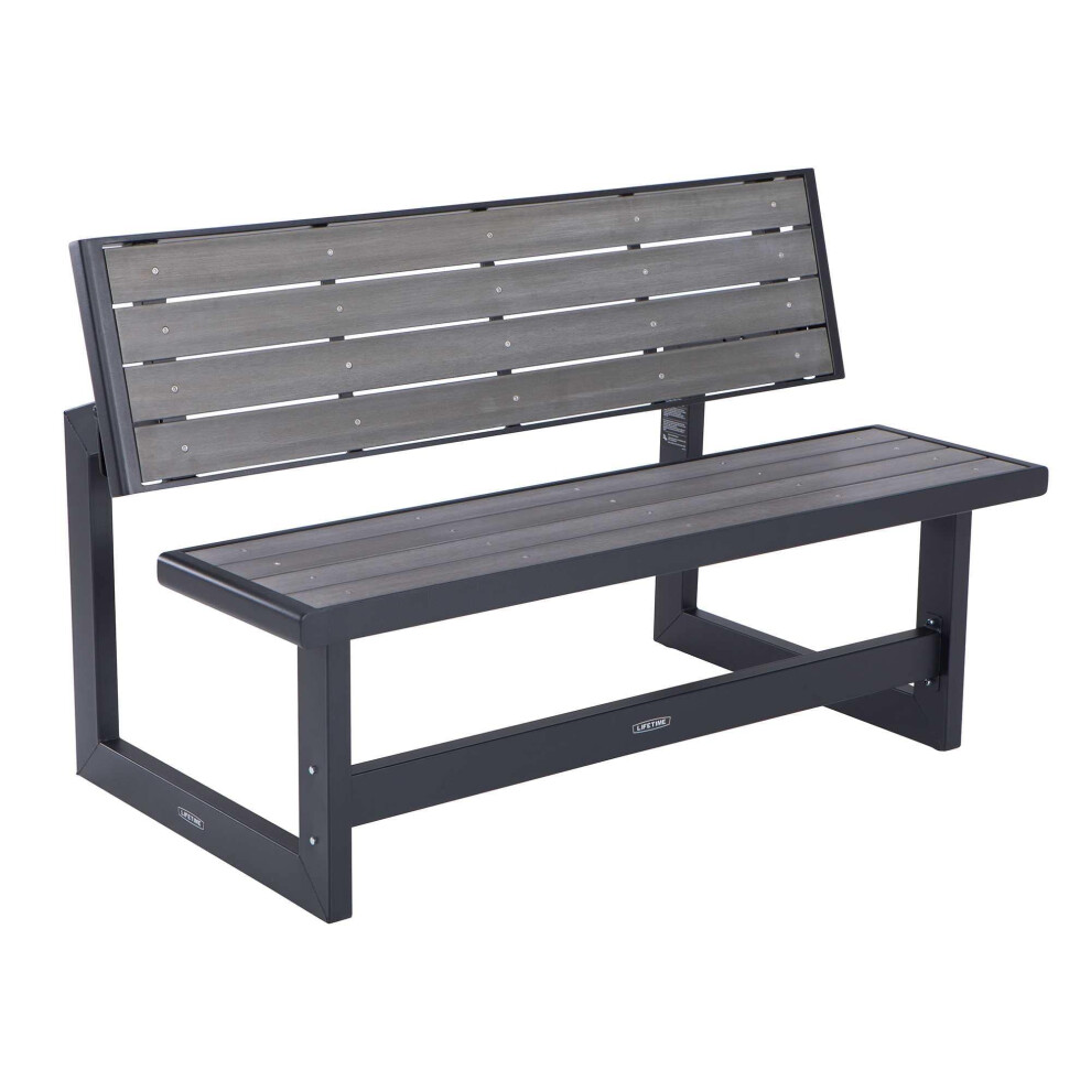 Lifetime 60253 Outdoor Convertible Bench  55 Inch  Harbor Gray-image-OPC-PFSJWXK-NEW