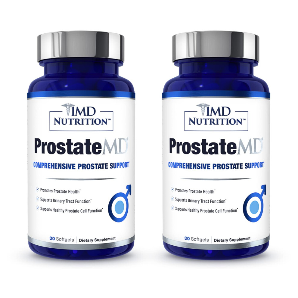 1MD Nutrition ProstateMD Saw Palmetto Prostate Support Supplement - Support for Urinary Tract and Frequent Bathroom Urges | 60 Softgels (2-Pack)