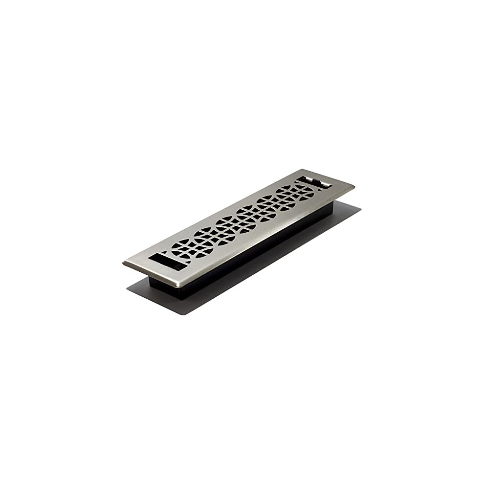 Decor Grates Ech212-Nkl Eclipse Floor Register 2X12 Inches Brushed Nickel 771308006826