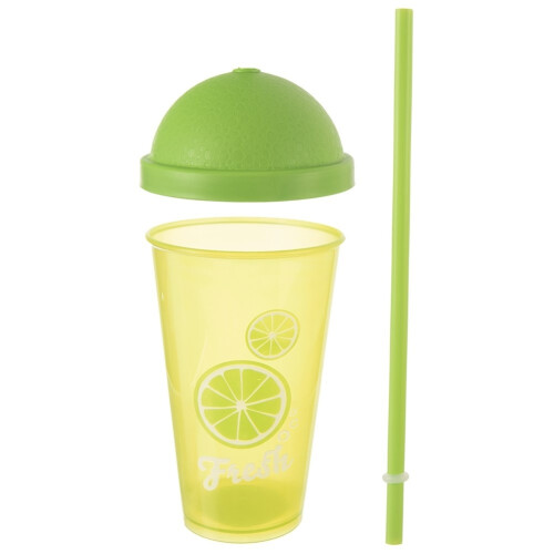 Becher mit Deckel und Strohhalm für Smoothies und Eistee 2
