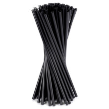 Wiederverwendbare schwarze Strohhalme aus Polypropylen, 50er-Pack