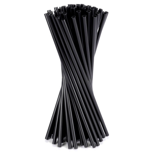 Wiederverwendbare schwarze Strohhalme aus Polypropylen, 50er-Pack