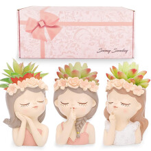 Snowy Sunday Kleine Fairy Succulent Pot Set 3 Stuks met Afvoergaatje voor Binnen