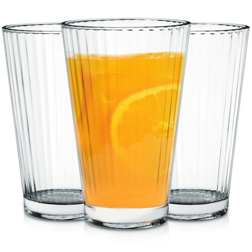Drei hohe Gläser 270 ml - dickes, transparentes Glas
