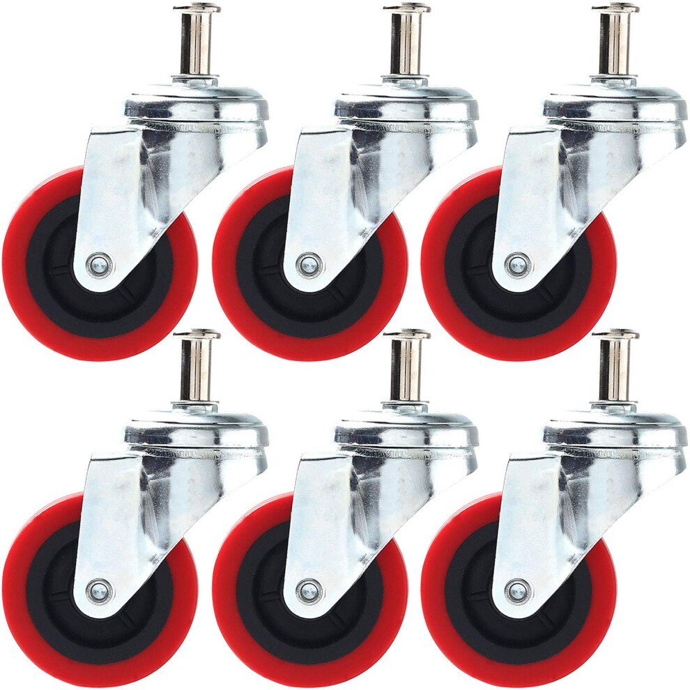 Lot de 4 roulettes pivotantes robustes de 2,5 pouces pour chariot de service et tabouret     montage sur poteau en ligne