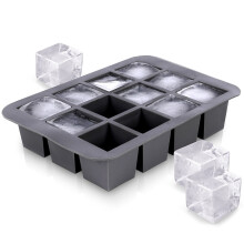 Große Silikon-Eiswürfelform für 12 quadratische Eiswürfel