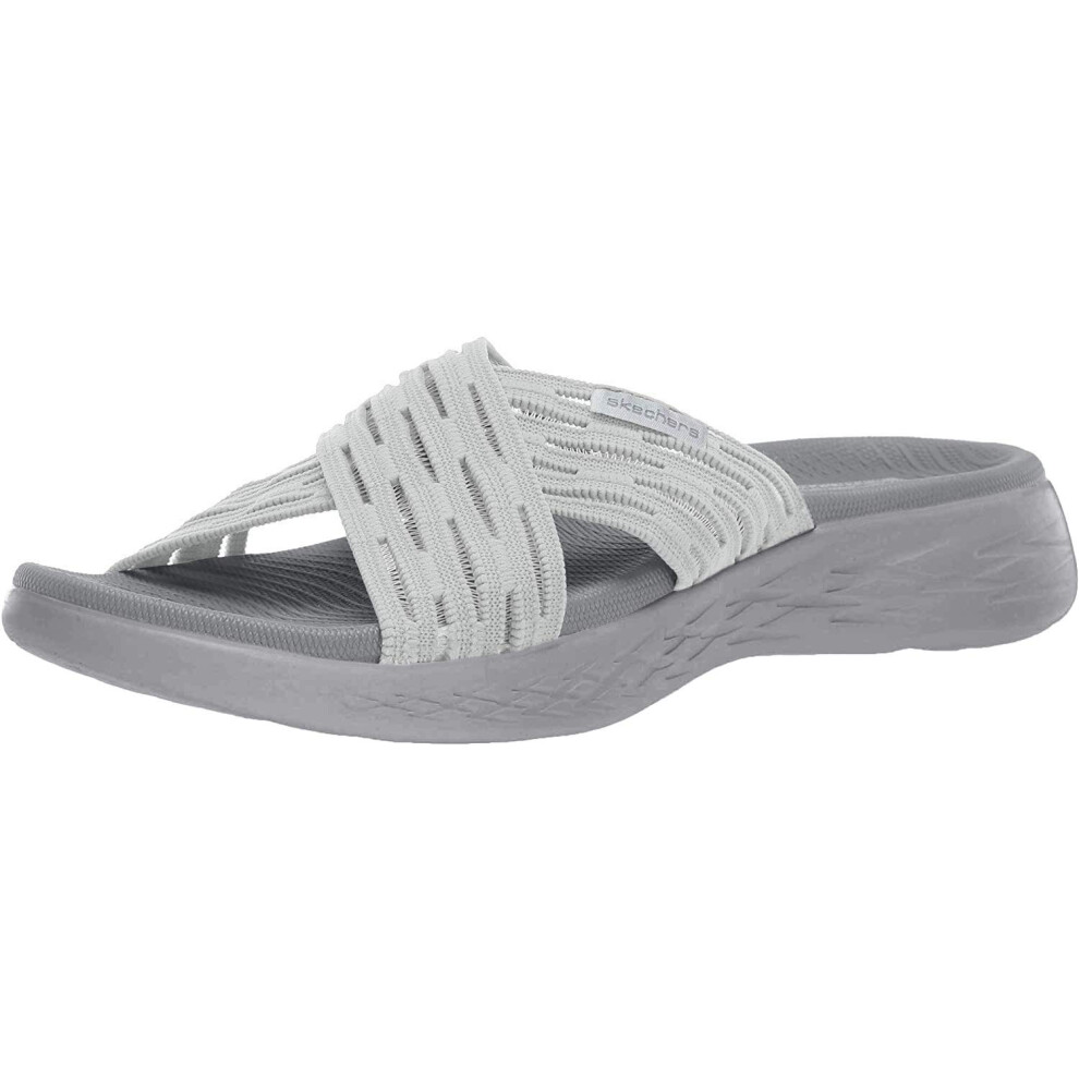 Skechers womens On-the-go 600 Sunrise Slide Sandal  Grey  10 US