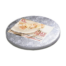 Cakebon Plateaux à Gâteau - Drums Solides de 1,27 cm Épais - 20 cm Argent 1-Pack