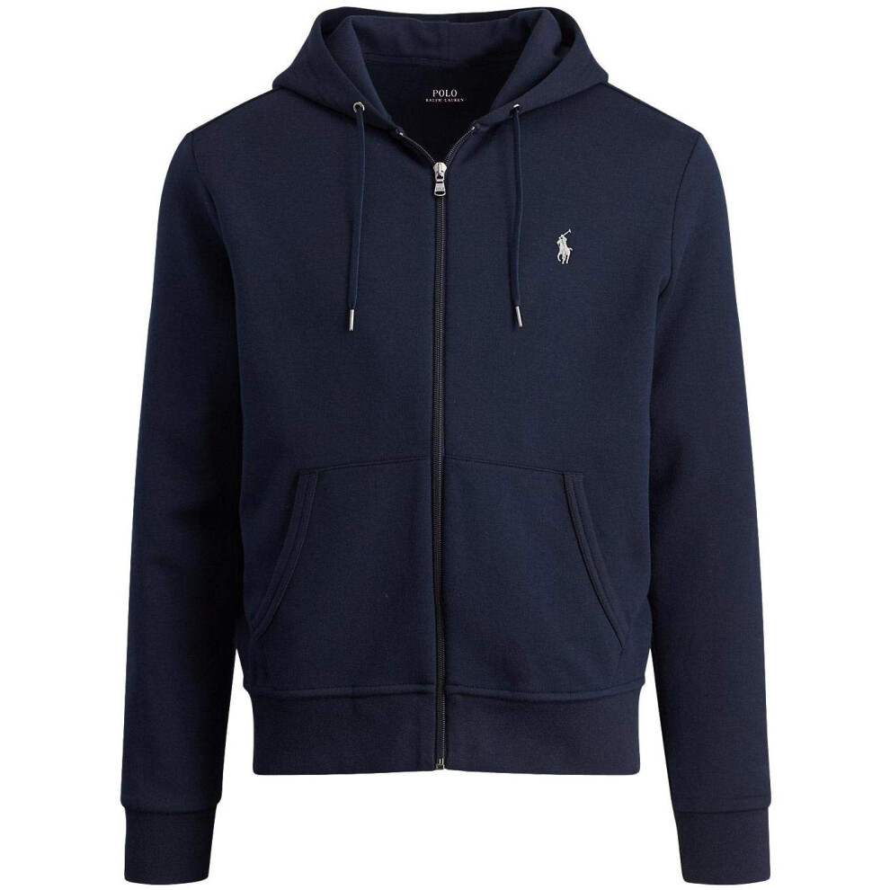 POLO RALPH LAUREN Double Knit Tech Fleece Hoodie (Medium  (Fall/Winter 2020) French Navy)