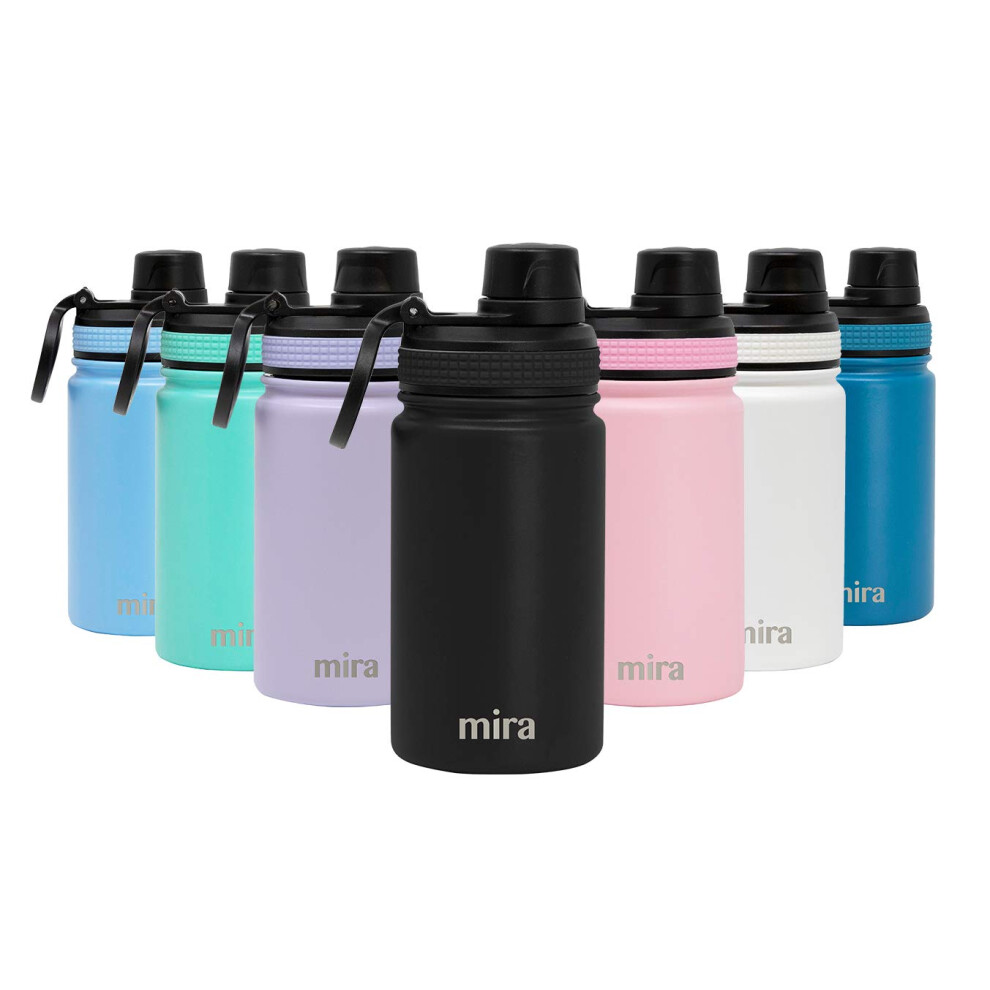 MIRA 12 oz Stainless Steel Water Bottle - Metal Thermos Flask Keeps cold for 24 Hours  Hot for 12 Hours - Wide Mouth  Double Wall Vacuum Insulated - B