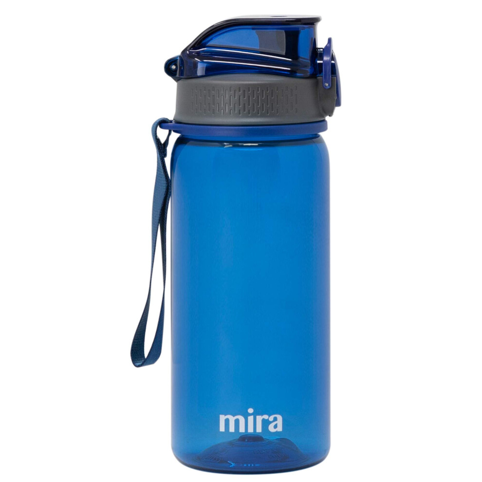 MIRA Reusable Tritan Water Bottle | BPA-Free Plastic Sports Water Bottle | Leak Proof Locking Flip Top Lid with Easy Flow Spout (17 oz (500 ml)  Navy