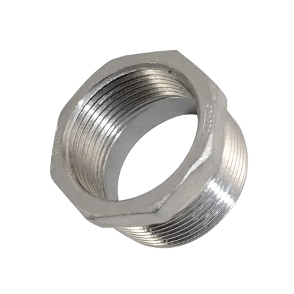 1-1/2"" Male x 1-1/4"" Female Thread Reducer Bushing Pipe Fitting  Adapter  Stainless steel SS 304 NPT